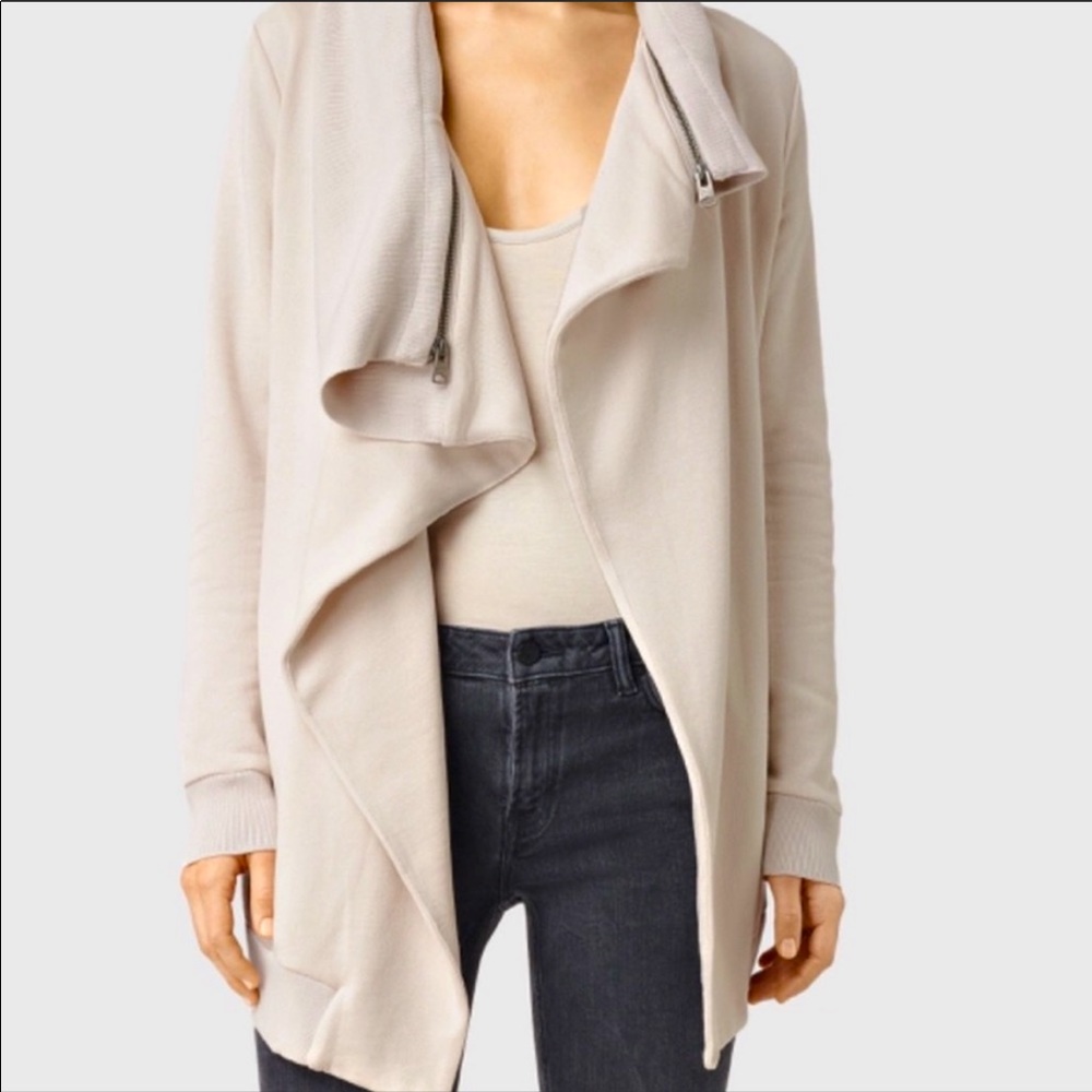All Saints Mila Dahlia Sweatshirt Cardigan Ivory M